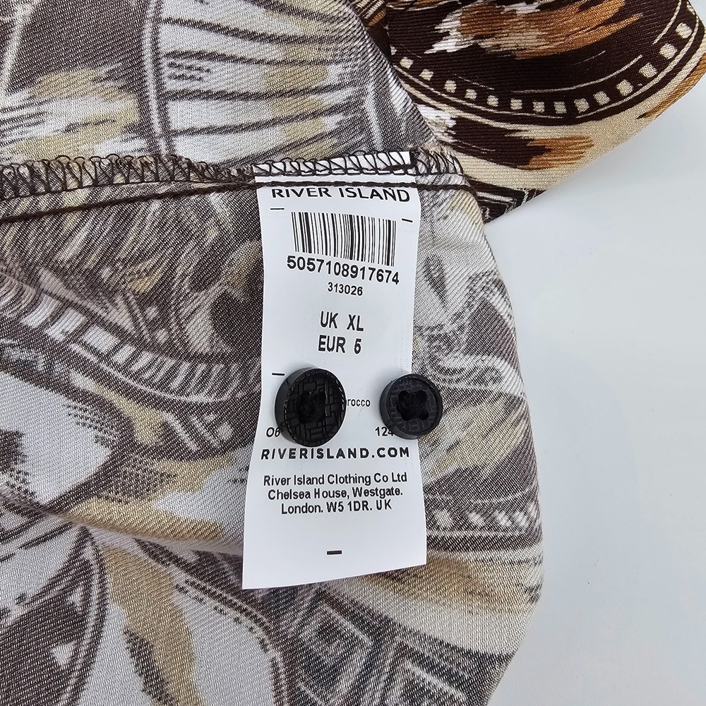 NWT Men's River Island Button Down Shirt Rome Themed Chariots Horses Size XL - Picture 7 of 9